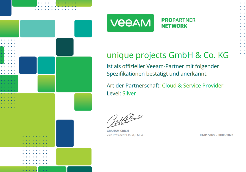 Cloud & Service Provider, Veeam Silver Partner, unique projects, propartner network