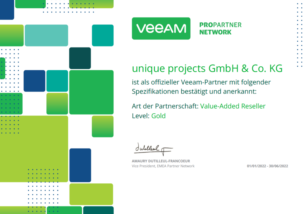 Value-Added Reseller, Veeam Gold Partner, unique projects, propartner network